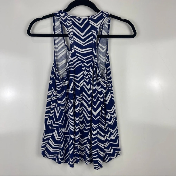 Thakoon Blue Abstract Print Front Pocket Sleeveless Racerback Tank Top Size XS - Picture 2 of 6